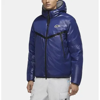 Nike Sportswear Windrunner Puffer Jacket Mens Blue Hooded Full Zip UPS1201
