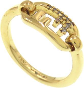 Fendi Gold Gold Band Ring (Pre-Owned)