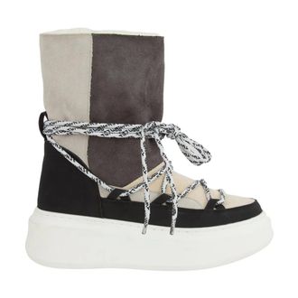 Twinset Schoenen, Dames, Veelkleurig, 36 EU, Polyester, Gevoerde Grijze Enkellaars