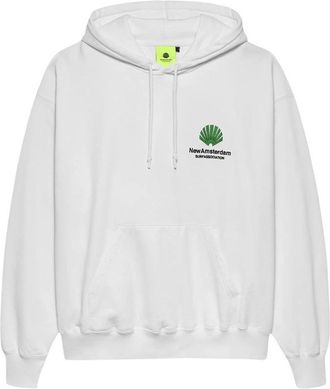 New Amsterdam Surf Association Logo Hoodie - Heren - Hoodies - Wit - L - Katoen - Hoodies & sweatvesten