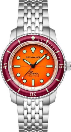 Spinnaker Fleuss 40 Sunset Amber Automatic Bracelet Watch, 40mm in Orange at Nordstrom