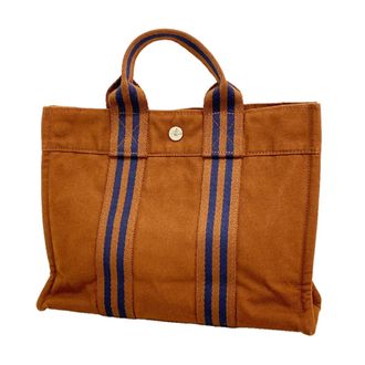 Herm&egrave;s Brown Canvas Tote Bag (Pre-Owned)