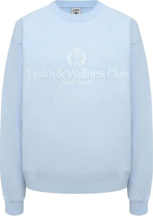 Sporty & Rich Hoodies & sweatvesten, Dames, Blauw, S, Crewneck Sweatshirt