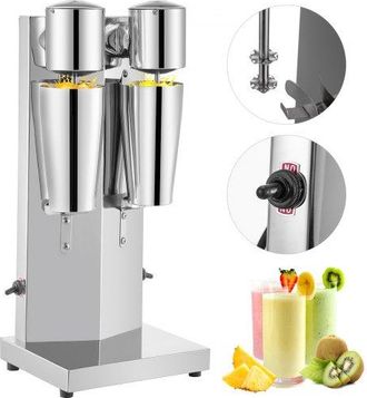 OEM Getr&auml;nkemixer 150w, Milchshaker Elektrisch 800ml, Doppelk&ouml;pfe, Silbrig, Elektrischer Mixer F&uuml;r Shakes, Cocktailmixer, Milchshake Maschine, Bar Mixer, 