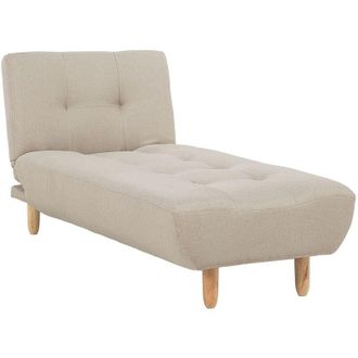 Beliani Beliani - Modern Chaise Lounge Bed Chair Recliner Single Sleeper Beige Fabric Alsten