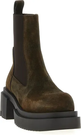 Rick Owens Womens Brown Bovine Leather Chelsea Boots