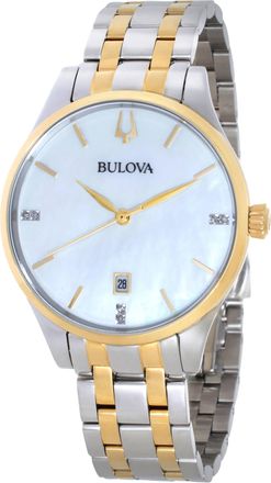 Bulova Classic Quartz White Dial Ladies Watch 98P201