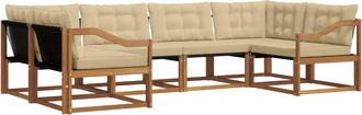 vidaXL Conjunto De Sof&aacute;s De Exterior 6 Uds. Natural Y Beige Vidaxl