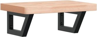 vidaXL Basin Shelf Wall Mounted Steel and Solid Wood Beech Vidaxl