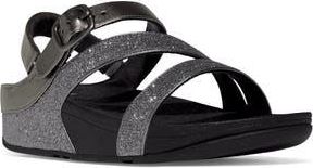 FitFlop Skinny II Glitterdust Z-Strap Sandal in Pewter at Nordstrom Rack, Size 10