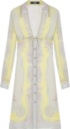 Versace Chemisier midi Cameo in seta - Giallo