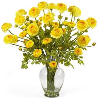 Nearly Natural Ranunculus Liquid Illusion Artificial Flower Arrangement in Yellow at Nordstrom