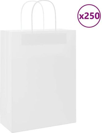 vidaXL Bolsas De Papel Con Asas 250 Uds Blanca 26x12x35 Cm Vidaxl