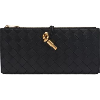 Bottega Veneta Intrecciato Leather Bifold Wallet in Black Brass at Nordstrom