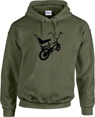 Generic Mk1 Chopper Bike Hoodie Graphic 1970s Cycling vintage Bmx Gift for Husband Brother Dad Granddad Men Male (X Large, Army Green)