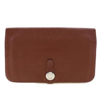 Herm&egrave;s Tweedehands leren portemonnees - Dames - Vintage Accessoires - Bruin - ONE Size - Vintage