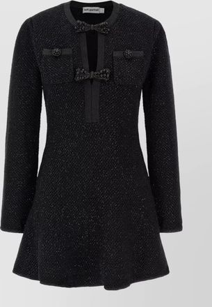 Self Portrait sequin knit cutout mini dress