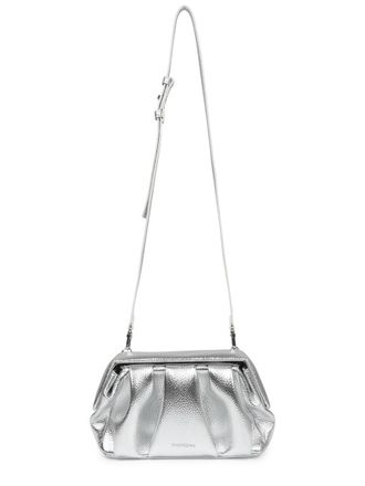 Themoir&egrave; Metallic Silver Shoulder Bag with Structured Design