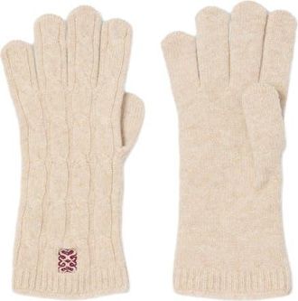 Sandro Cable knit gloves in Beige at Nordstrom