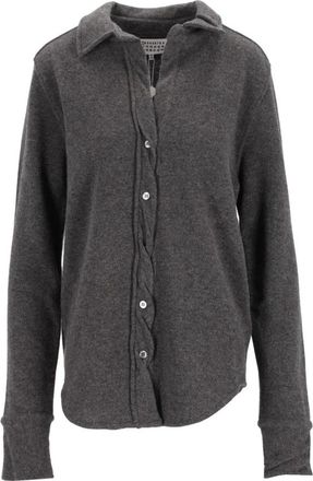 Maison Margiela Polo met knoopsluiting - Dames - Vesten - Grijs - S - Wol - Truien & Vesten