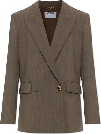 Moschino Dubbelrijige Blazer - Dames - Blazers - Bruin - M - Katoen - Jassen