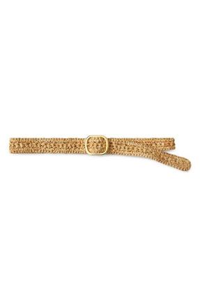 Veronica Beard Raffia Loop Belt in Natural at Nordstrom, Size X-Large