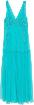 Alberta Ferretti Dames, Jurken, Blauw, Maat: 2XL Zijde