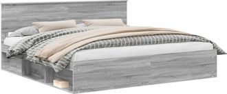 vidaXL Estructura De Cama Con Cabecera Gris Sonoma 200 X 200 Cm Vidaxl