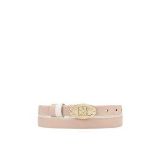 Kazar Accessoires, Dames, Roze, 90 CM, Leer, Dubbelzijdige band met ovale volledige gesp