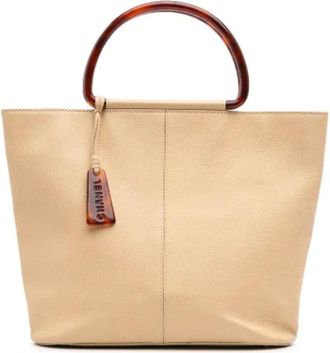 Chanel Pre-owned Tote Bags, female, Beige, Size: ONE SIZE Pre-owned Leather totes