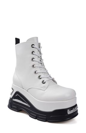 Zigi Soho Cataleya Platform Combat Boot in Off White Leather at Nordstrom, Size 10