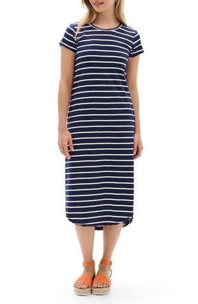 Hatley Stripe Jersey Midi Dress in Patriot Blue at Nordstrom, Size X-Small