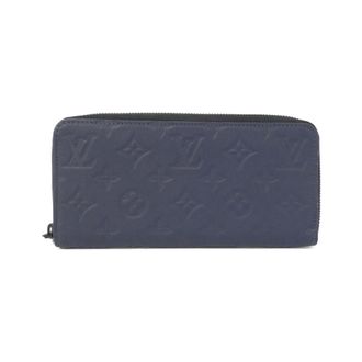 Louis Vuitton Monogram Shadow Navy Leather Long Wallet (Bi-Fold) (Pre-Owned)