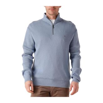Tommy Hilfiger Truien & Vesten, Heren, Blauw, M, Katoen, Pima Ctn Cash Structure Zip Mock