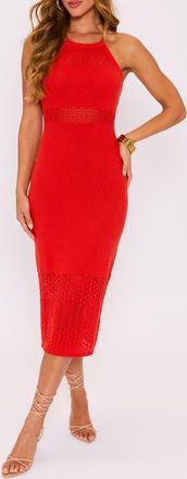 VICI Collection Siena Knit Midi Dress in Red at Nordstrom, Size X-Large