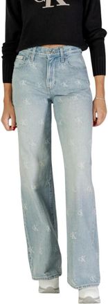 Calvin Klein Jeans Jeans, Dames, Blauw, W30, Katoen, Lichtblauwe Print Jeans Herfst/Winter