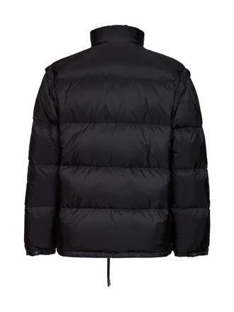 Prada Recycled Polyamide with Detachable Sleeves Down Jacket - Black