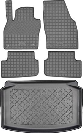 OEM Volkswagen Polo Vi 2g Aw Hatchback (5 Puertas) A Partir De 10.2017: Juego De Alfombrillas De Goma Para Coche + Alfombrilla Para Maletero