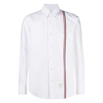 Thom Browne White Striped Cotton Oxford Shirt