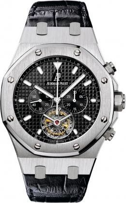 Audemars Piguet Royal Oak Tourbillon Black Dial Chronograph Mens Watch 25977ST.OO.D002CR.01