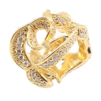 Bottega Veneta Gold Silver 925 Band Ring (Pre-Owned)