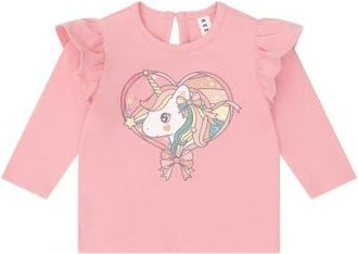 Huxbaby Whimsical Unicorn Frill Top in Dusty Pink at Nordstrom, Size 6-12M Au