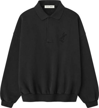 Fear of God Geborduurde Klassieke Polo Sweatshirt - Heren - Sweatshirts - Zwart - L - Katoen - Hoodies & sweatvesten