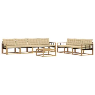 vidaXL Conjunto De Sof&aacute;s De Exterior 8 Pcs Y Beige Vidaxl
