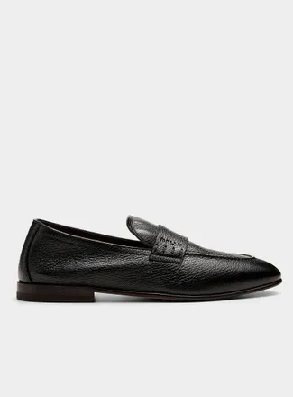 Bally Mens Sleek grained leather loafer Men