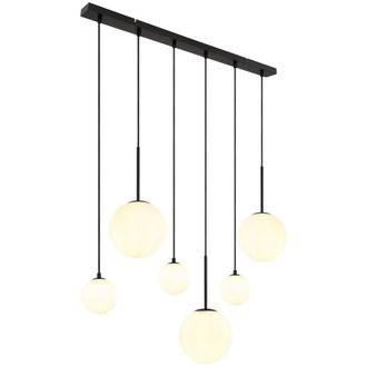 Globo Lighting Lampada A Sospensione - Hallie - Bianco Nero - Vetro - - Globo
