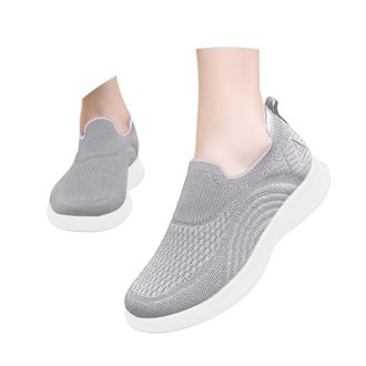 Generic 2026 Running Shoes Womens Rhinestone Mesh Slip On Walking Fashion Breathable Spakle Glitter Sneaker (Light Gray, 2)