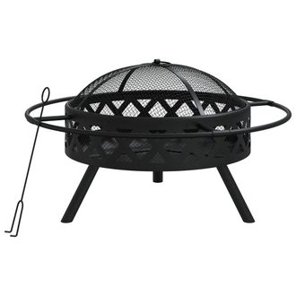 vidaXL Brasero Con Atizador Acero Xxl 70 Cm Vidaxl
