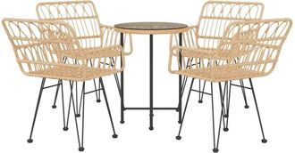 vidaXL Juego De Comedor De Jard&iacute;n 5 Piezas Rat&aacute;n Sint&eacute;tico Vidaxl