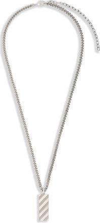 Off-white Collana con pendente a righe - Argento